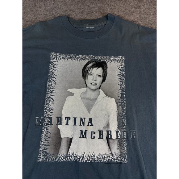 VINTAGE 90s Martina McBride Emotion Album Shirt Mens Large Blue Music Tee Y2K - Picture 5 of 7
